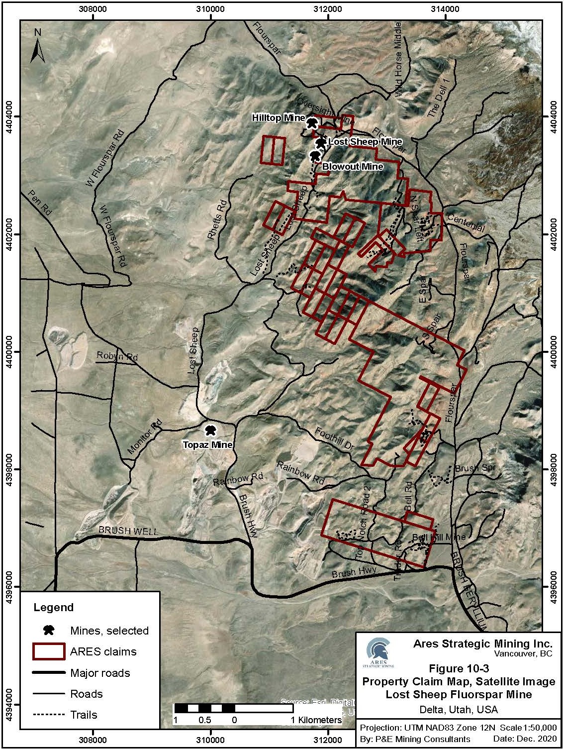 property geology, exploration, drilling and topography cartography map